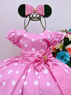 Vestido Infantil Fantasia Luxo Minnie Rosa - comprar online