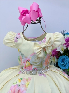 Vestido Infantil Amarelo Floral Luxo - comprar online