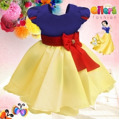 Vestido Infantil de Festa Fantasia Branca de Neve