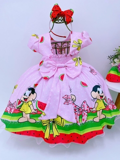 Vestido Infantil de Festa - Princesa Laço Rosa