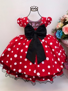 Vestido Infantil Fantasia Luxo Minnie Vermelho na internet