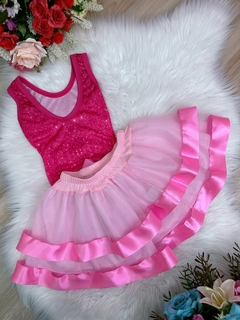 FANTASIA ROUPA ANIVERSARIO BARBIE LUXO SAIA TUTU ROSA INFANT