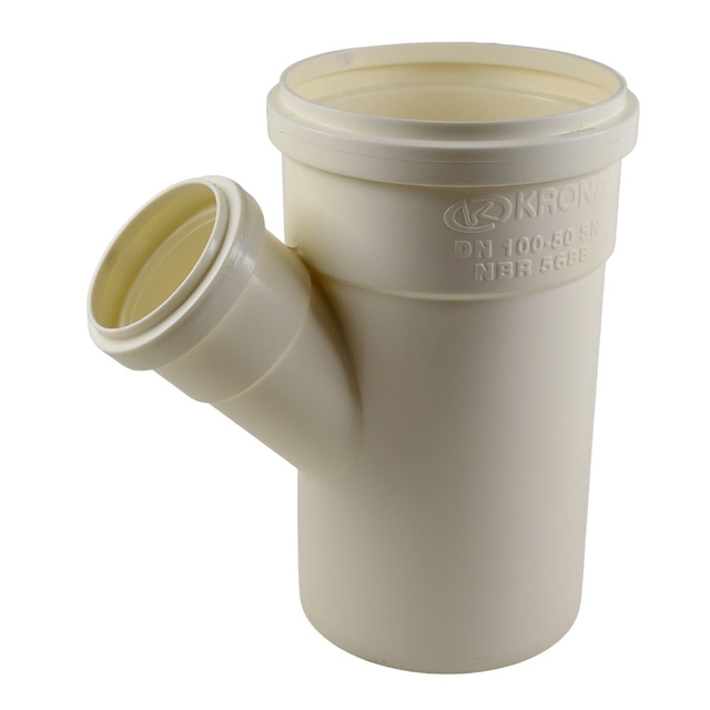 Junção Y 100mm x 50mm Esgoto em PVC Série Normal Krona