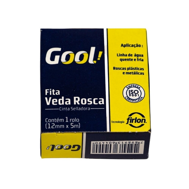 Fita Veda Rosca Teflon 12mm x 10m Gool! - Mr. Home