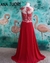 {Cláudia} Vestido Festa Longo Evasê Rodado Chiffon Busto em Tule Bordado Madrinha Casamento Formatura (cor Vermelho) na internet