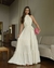 Imagem do {Chloe} Vestido Noiva Longo Gola Alta Sem Mangas Tecido de Poá Casamento Civil (cor Branco Off)
