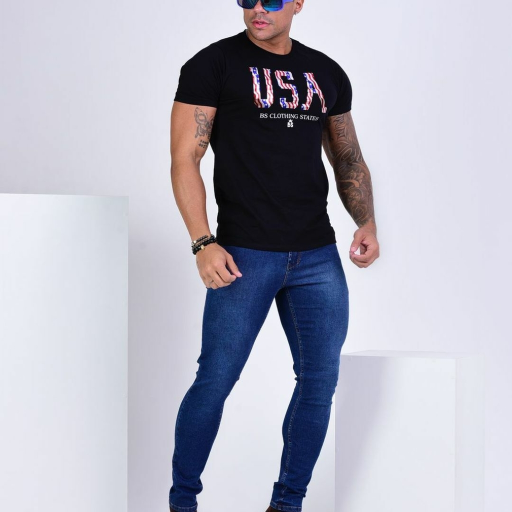 Calça Jeans Masculina - Escura Lisa COD: 40.045