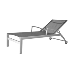 Reposera Ibiza De Aluminio Con Tela Y Ruedas