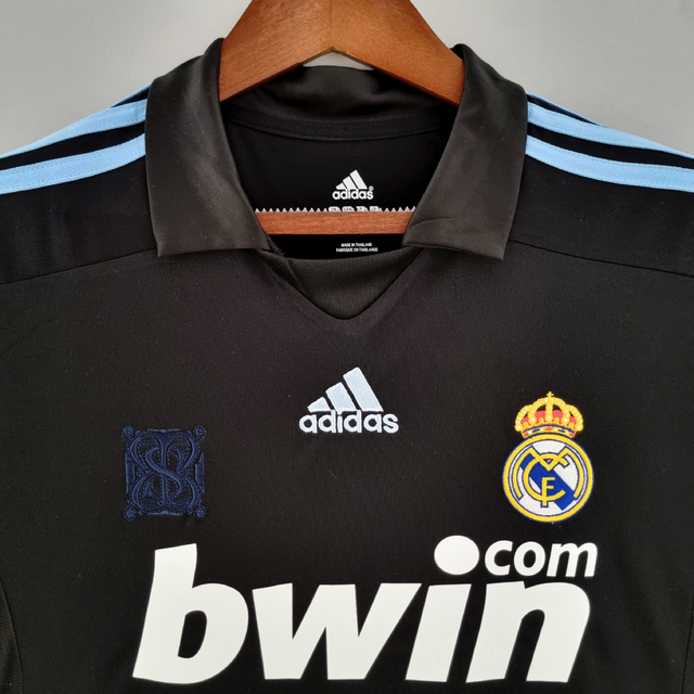 Camisa Real Madrid Retrô 09/10 Away Torcedor Masculina - Preta