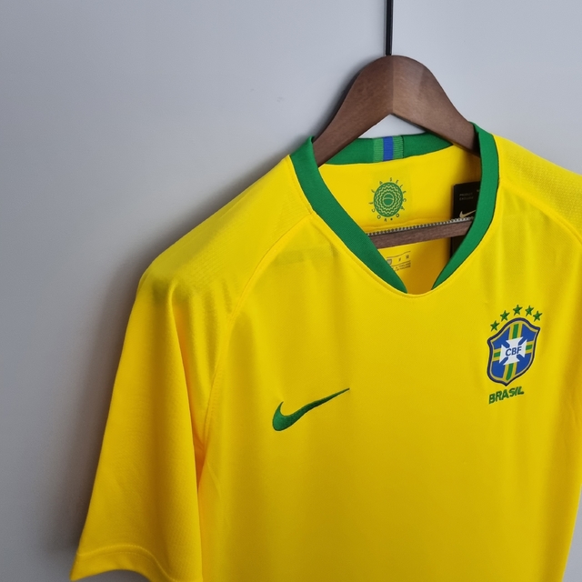 Camisa Retrô 2018 Seleção Brasileira I Masculina - Amarela