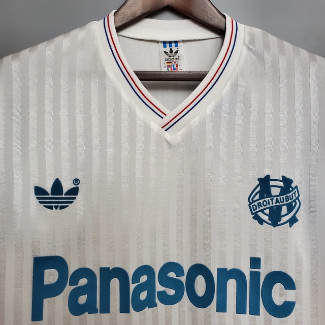 Camisa Olympique de Marseille Retrô Home 1990 Torcedor Adidas Masculi