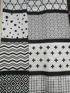 TECIDO TRICOLINE ESTAMPADO PRETO E BRANCO TEXTURA 1 PATCHWORK