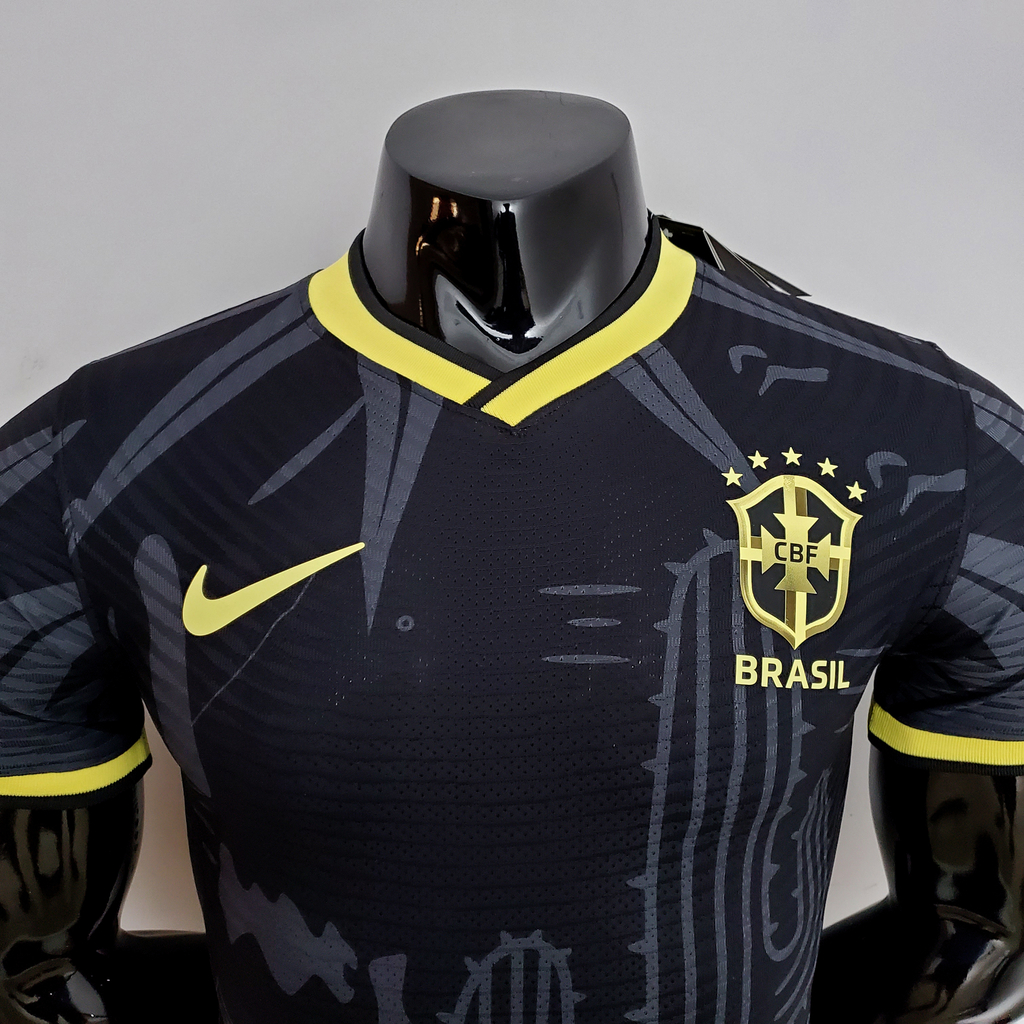 Camisa Seleção Brasileira Versão Jogador Player Preta