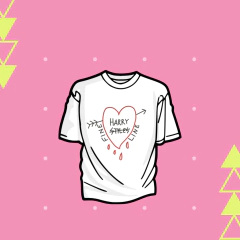 Camiseta bordada Harry Styles - Fine Line - Amorêto
