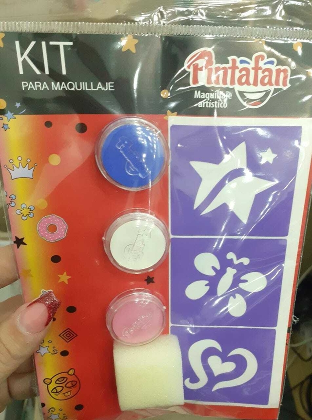 Kit Maquillaje Artistico Acuarelable Stencil Esponja Kit Maquillaje Artistico Acuarelable Stencil Esponja