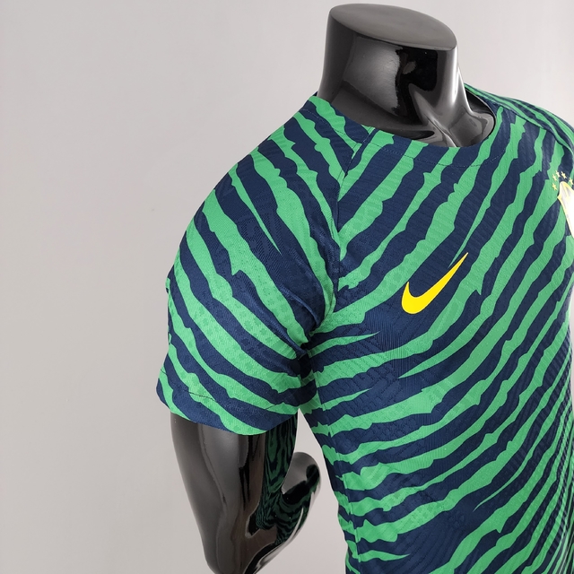 Camisa Brasil Pré Jogo Copa do mundo - Modelo Jogador - Nike - Masculina -  Verde e Azul