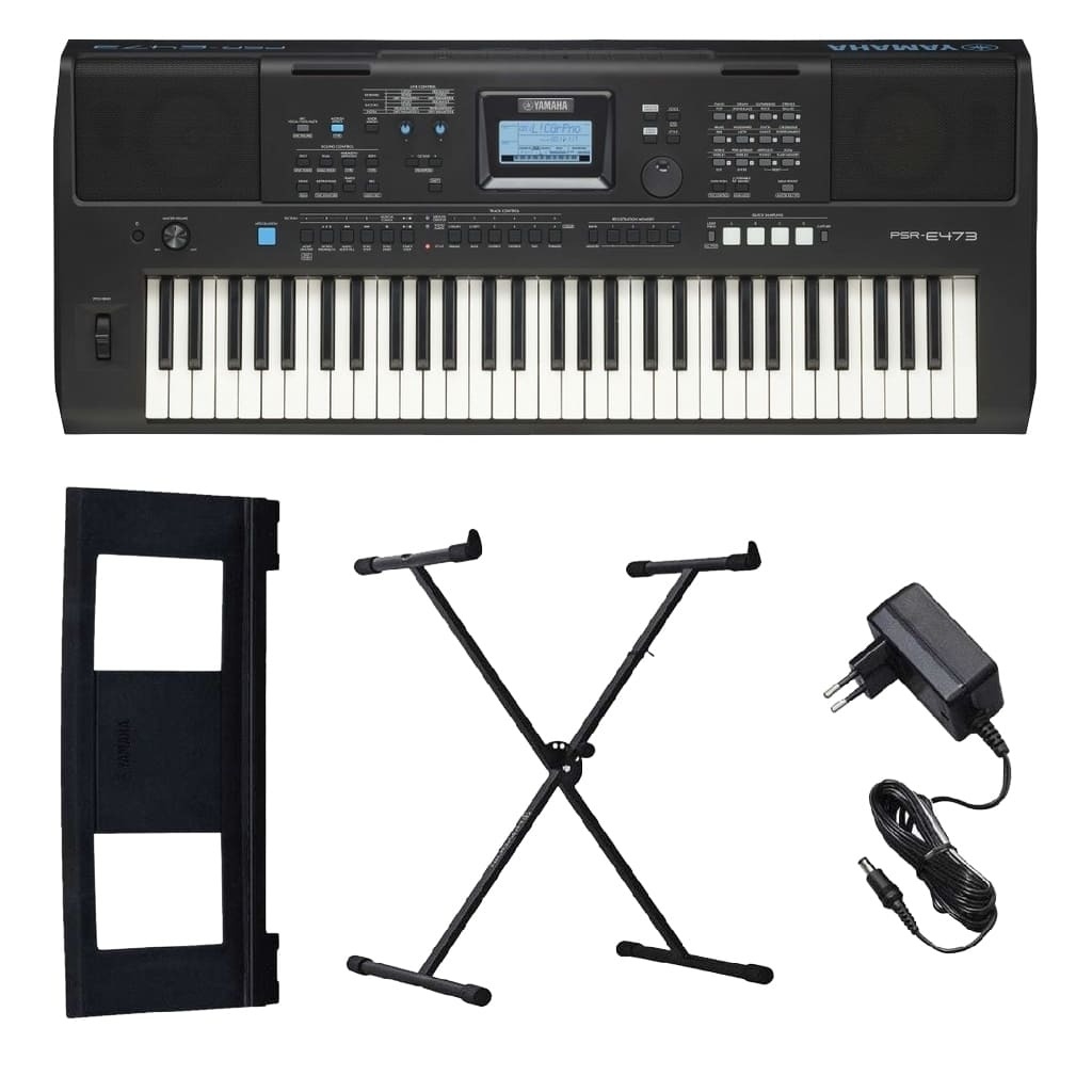 Teclado yamaha PSR-E473 Arranjador + fonte e estante partitura - Home