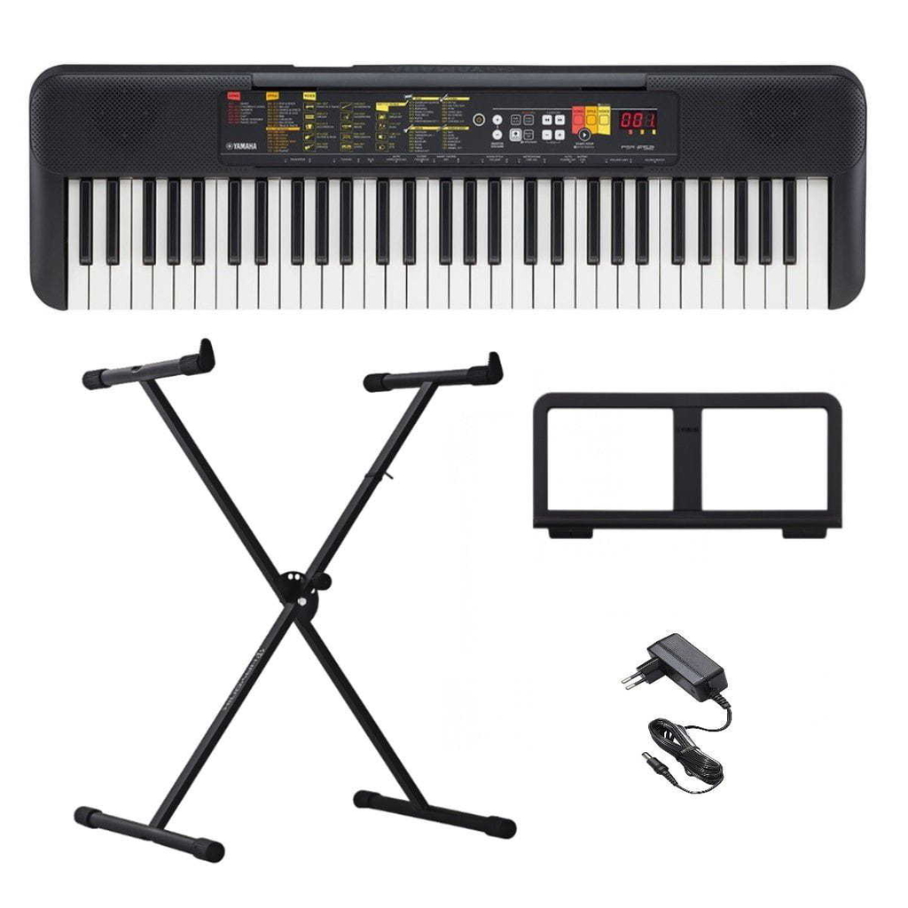 Teclado Musical Yamaha 61 Teclas PSR F52 Bag Banco Suporte - O