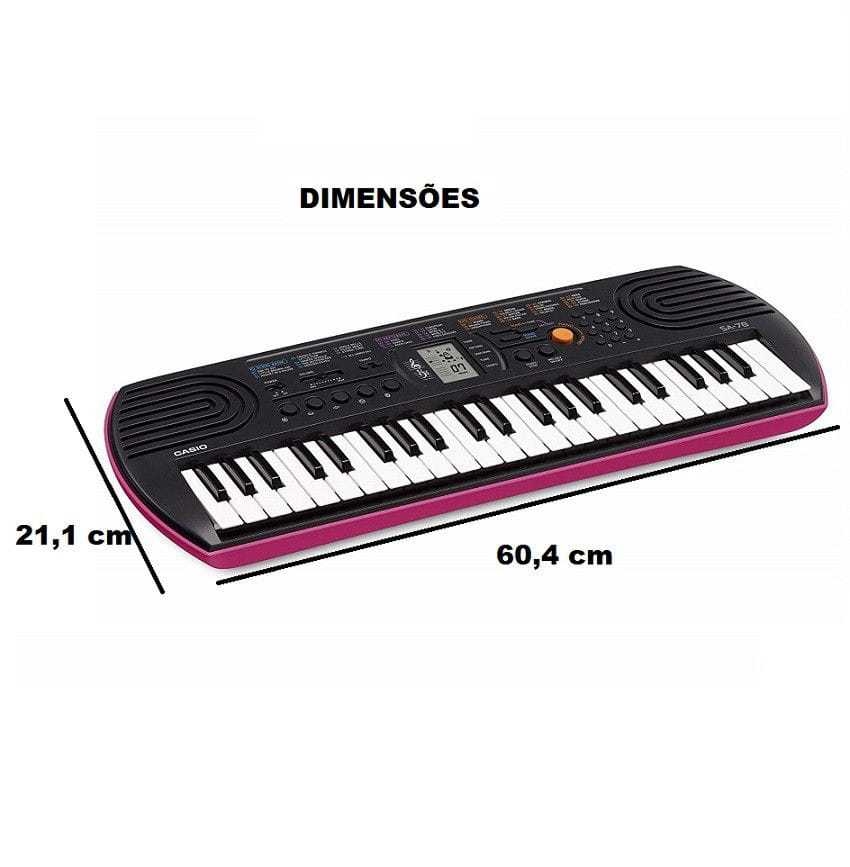 Piano Eletrônico Teclado Infantil Com Microfone Suporte Rosa - Ri