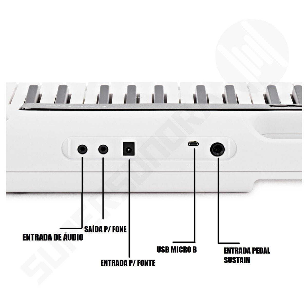 Kit Teclado Casio CT-S200 Branco + Pedal Stand - Koala Music