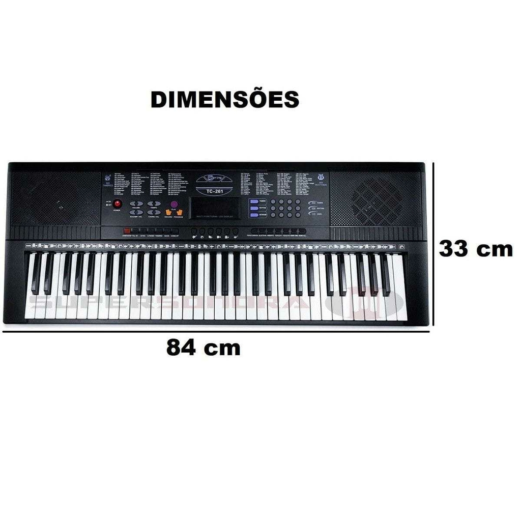 Teclado Musical Infantil Iniciantes Com 61 Teclas Microfone