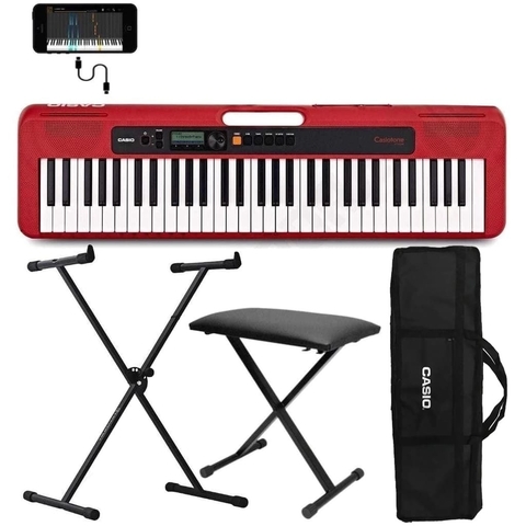 Kit Teclado Casio CT-S200 Branco + Pedal Stand - Koala Music