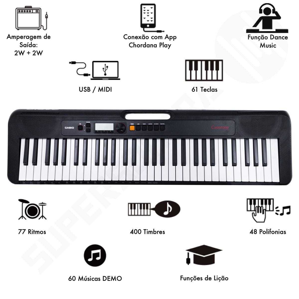 Teclado Infantil Casio Casiotone Sa 81 Preto Sem Fonte