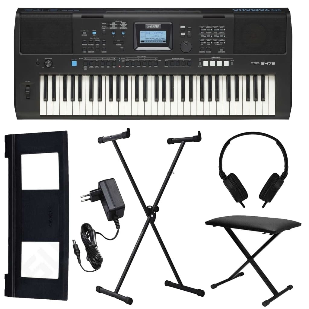 Teclado yamaha PSR-E473 Arranjador + fonte e estante partitura - Home