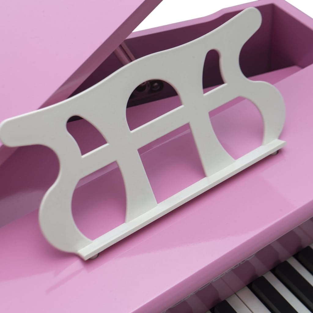 Piano infantil de madeira rosa