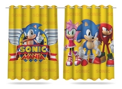 Cortina Sonic Mania Em Tecido Quarto Menino 2,60x1,50 Mod 1