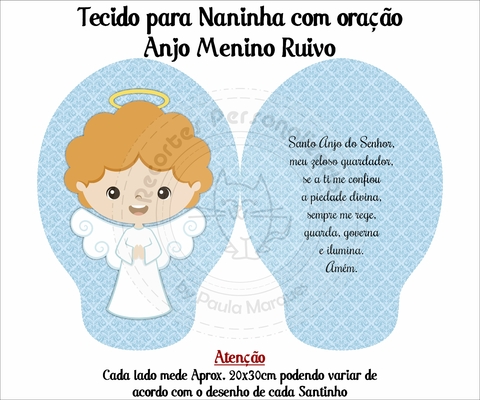 Recorte em tecido Naninha P com oração - Santo Benedito