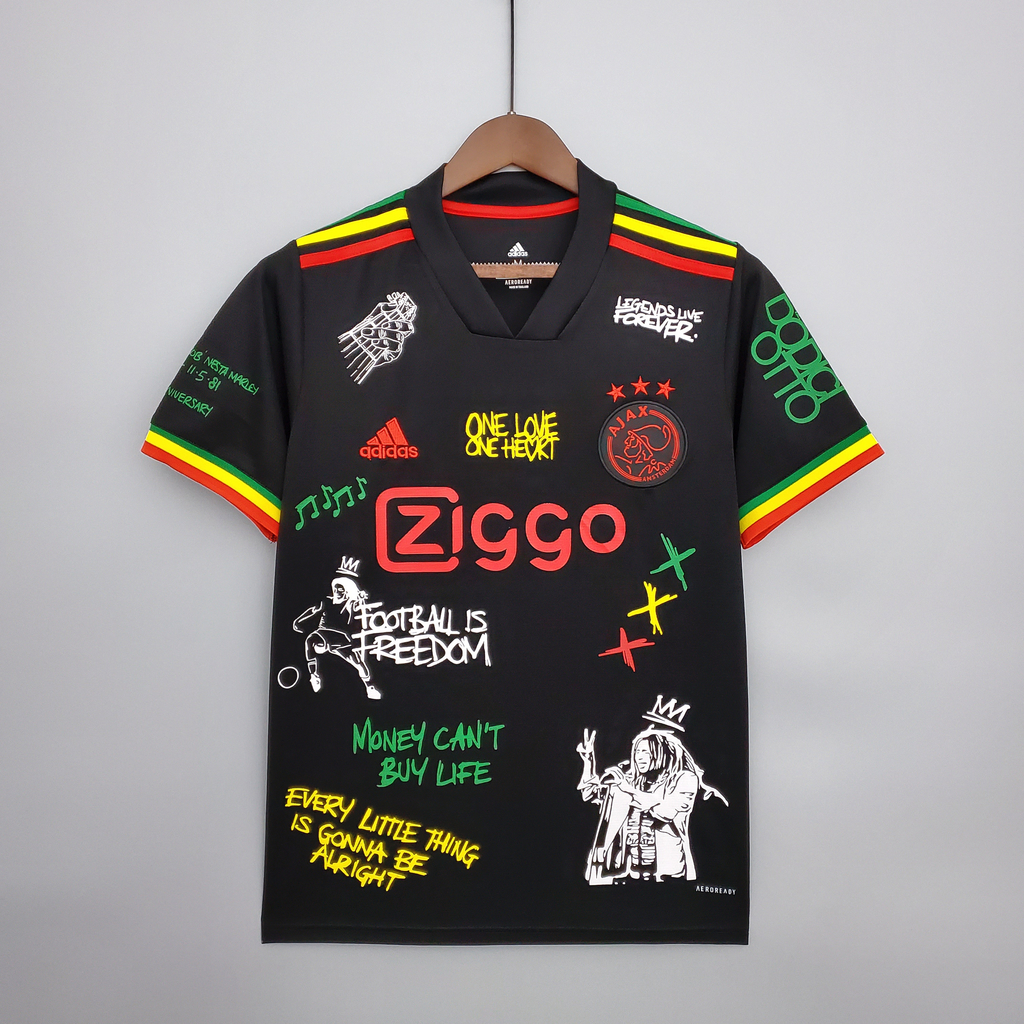 Camisa Ajax Edição Three Little Birds Bob Marley 2021/22 Torcedor Ad