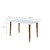Mesa de Jantar Retangular com Tampo de Vidro Arredondado Studio Branca e Amêndoa 136 cm - comprar online