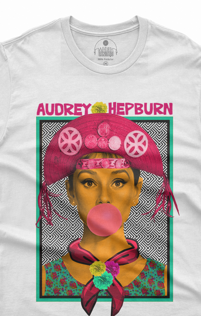 Camiseta Audrey Hepburn Chiclete - Maria Cangaço