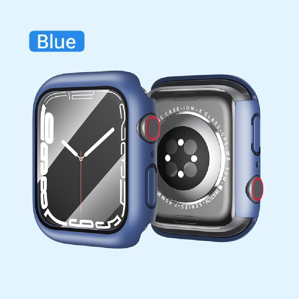 Case Capa Protetora Película de Vidro para Apple Watch 45mm Series 7 e 8