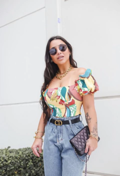 CROPPED Carolina NA VISCOSE COSTAS COM LASTEX