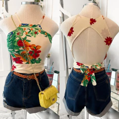 CROPPED LUIZA NA VISCOSE/POSSUE BOJO (ESTAMPA FLORES/ OFF WHITE) na internet
