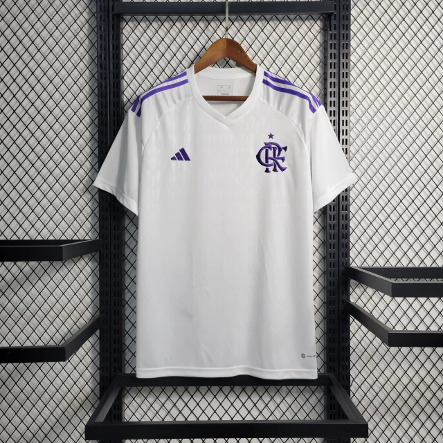 Camisa Flamengo Goleiro 23/24 Adidas Masculina - Branco e Roxo