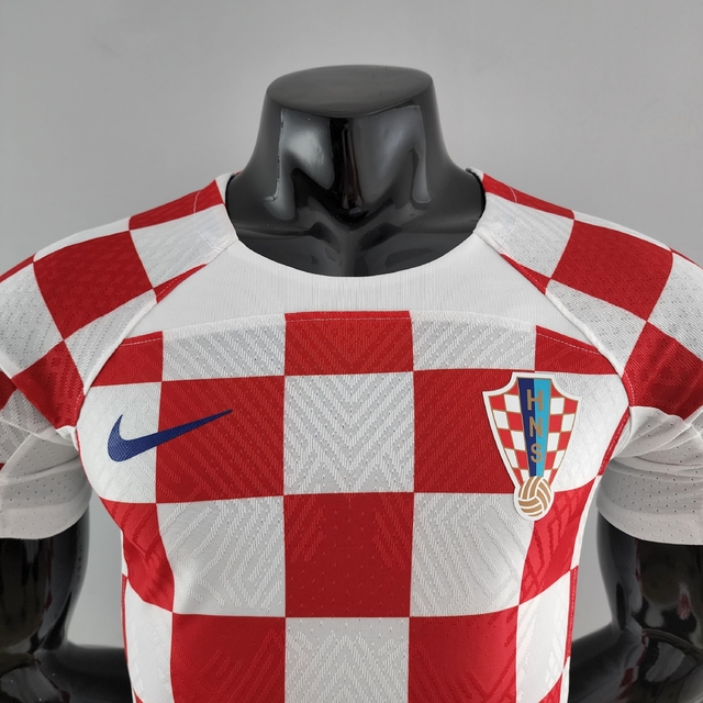 Camisa Croácia Home Player 22/23 - Masculino Jogador - Vermelho e Branco
