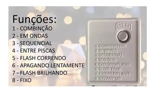 Cascata 138 Led De Estrela 8 Funções Azul 110v Cascata 138 Led De Estrela 8 Funções Azul 110v