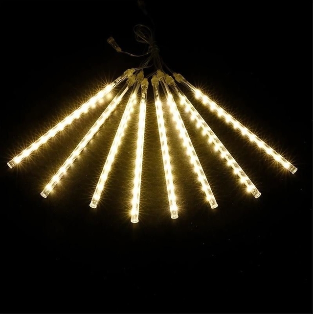 Tubo LED Chuva Meteoro Snowfall Branco Quente Bivolt Impermeável Tubo LED Chuva Meteoro Snowfall Branco Quente Bivolt Impermeável