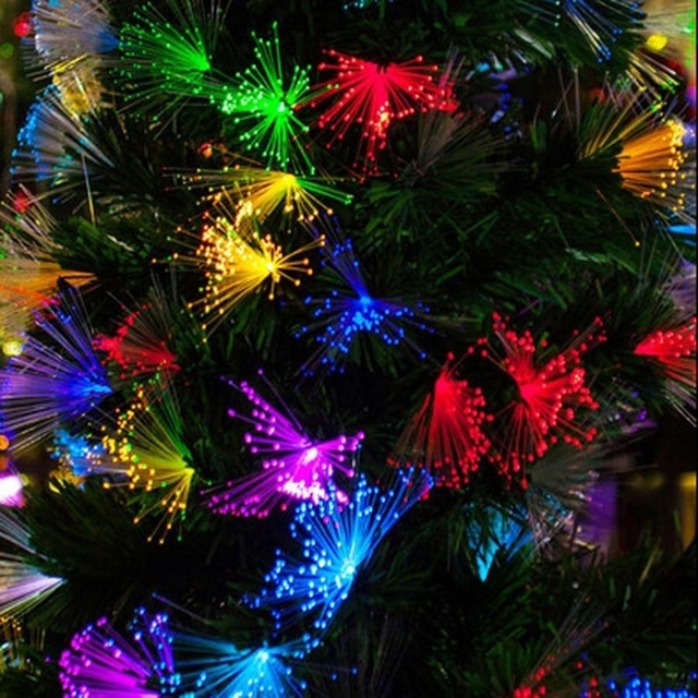 Árvore de Natal Led 0,90cm Fibra Ótica 8 Funções RGB Bivolt