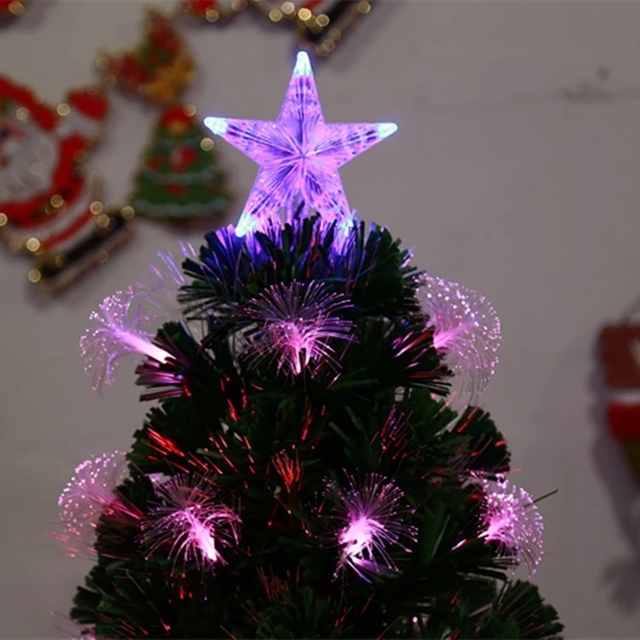 Arvore Natal Fibra Com Estrellinhas 60cm Led Rgb 8 Funçao