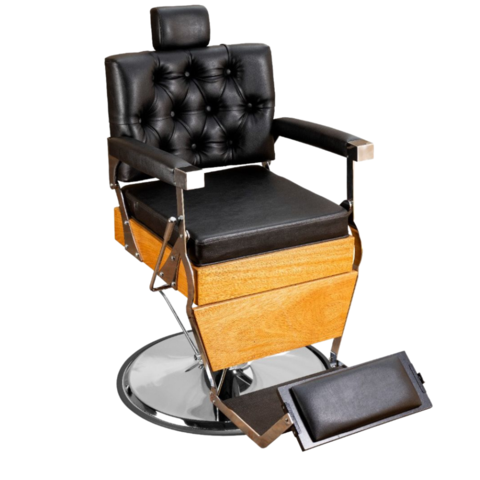 Cadeira Poltrona Barbeiro Arizona Com Apoio De Perna - Fabricante: Darus  Design - Cor: Preto Croco