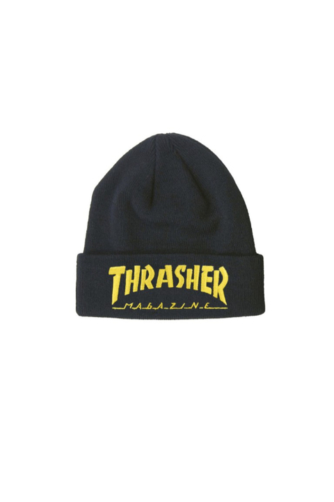GORRO NEGRO AMARILLO THRASHER ORIGINAL 