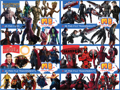 Avengers MEGA BUNDLE, CLIPARTS, PAPERS, SVG & ALPHABETS - Lollipop