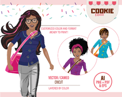 Afro Barbie Png Clipart & Vector file Digital - buy online