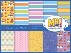 Cocomelon Digital Paper - Seamless pattern & free PNG Clipart included - buy online