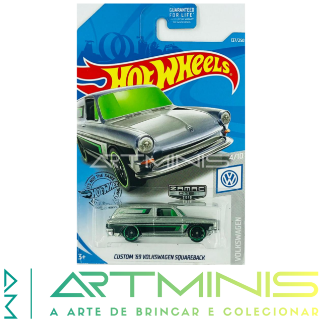 Hot Wheels 1/64 Custom '69 Volkswagen Squareback | Série GARAGE Real Riders Violet
