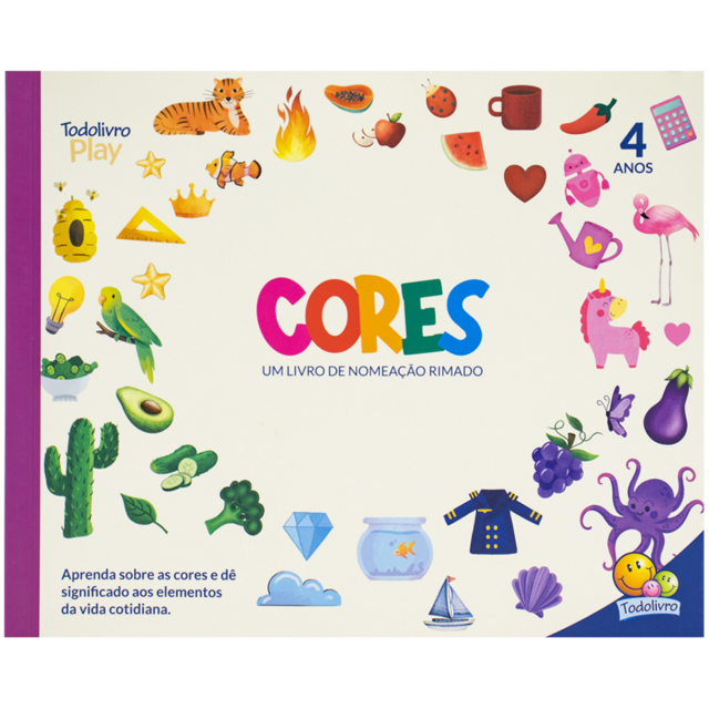 Livro Infantil com Jogo de Memória - Cores - Bilíngue Português